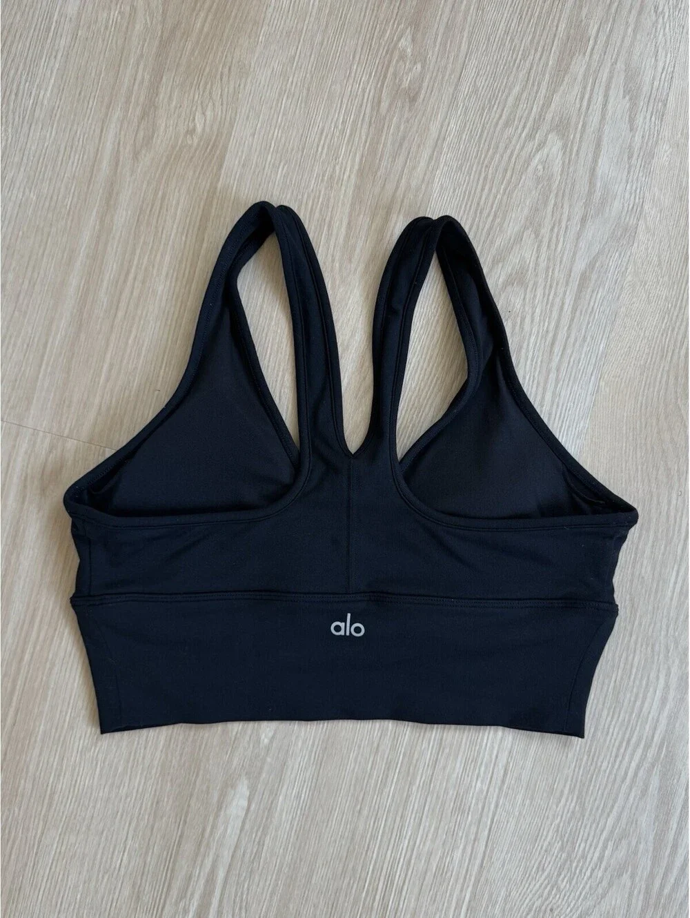 Alo Yoga Wild Thing Sports Bra Women’s Medium Black Good Ruched Racerback